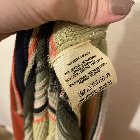 Anthropologie Moth Calexico Multicolor Striped Hooded Boho Fringe Poncho XS/S - Picture 11 of 11